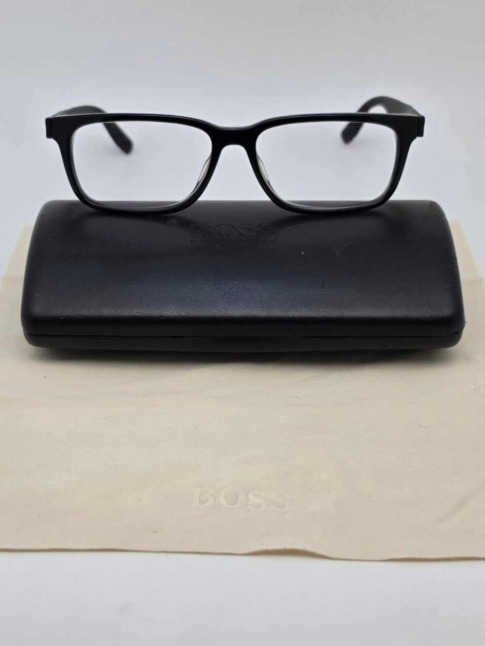 Hugo Boss Orange BO 0299 807 Gloss Black Rubber Eyeglasses Frame w/ Case 53mm